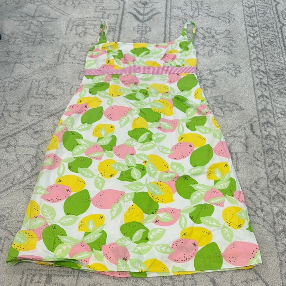 Lilly Pulitzer Pink, Yellow & Green Fruit-Print Midi Dress